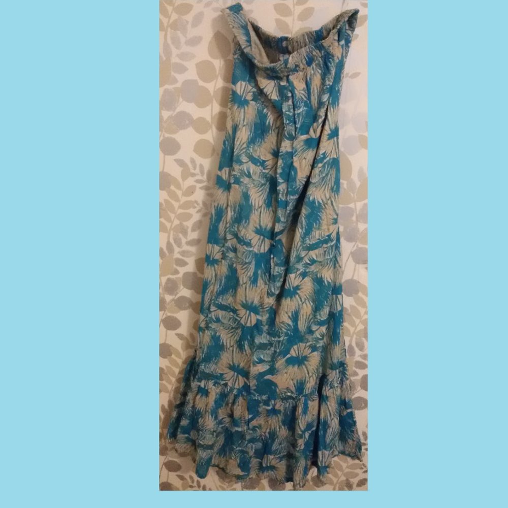Strapless Long Summer Dress 🌞 STILE Benetton Sz L / US 12 - Picture 2 of 10